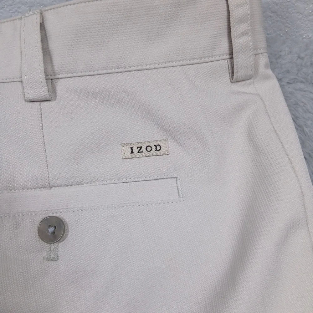 IZOD Golf Pants Men's‎ 38x34 Beige Performance Flat Front